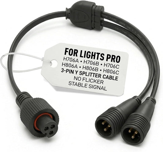Y-Splitter for Govee Permanent Outdoor Lights Pro (H706A, H706B, H706C, H806A, H806B, H806C)