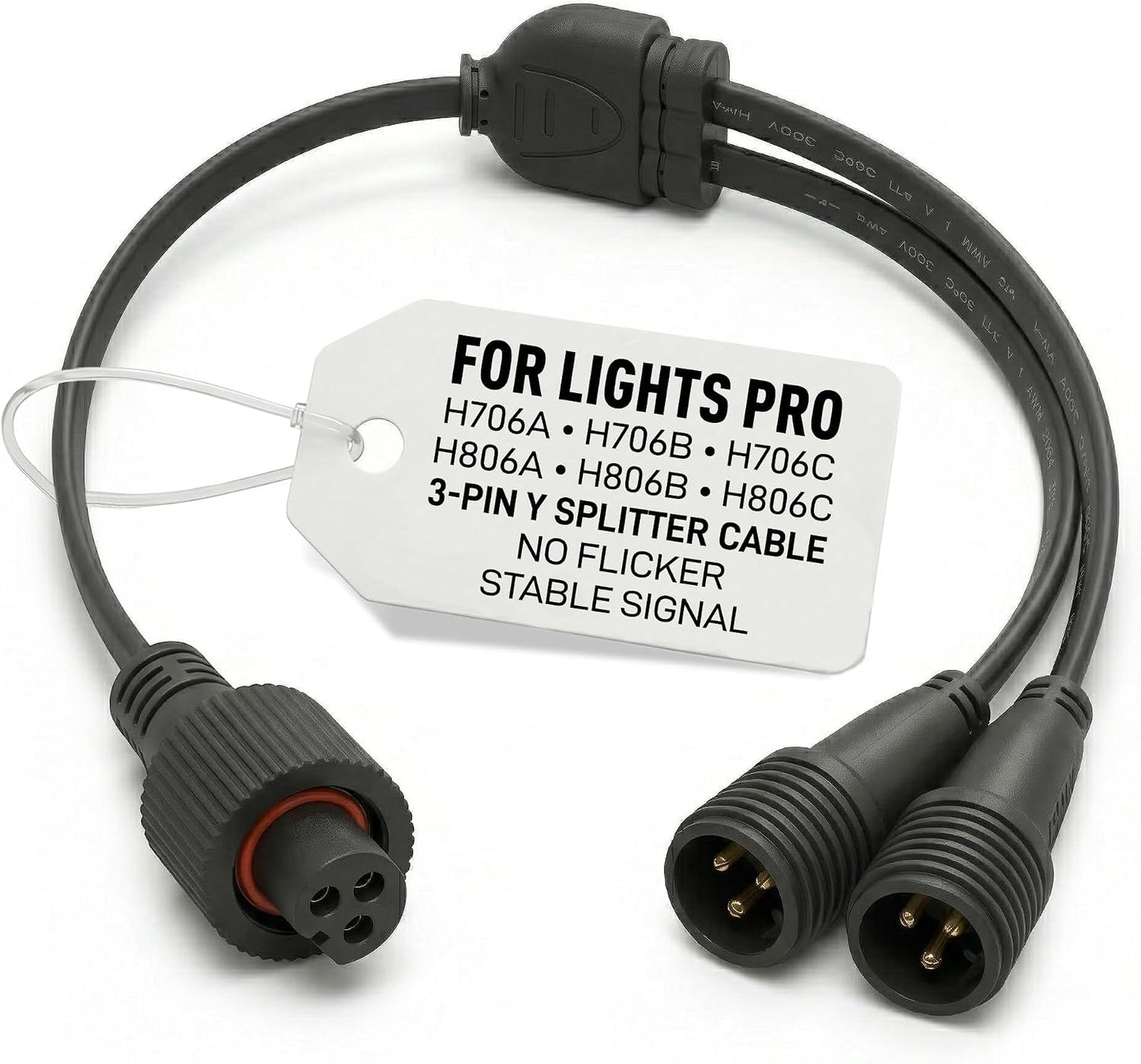 Y-Splitter for Govee Permanent Outdoor Lights Pro (H706A, H706B, H706C, H806A, H806B, H806C)