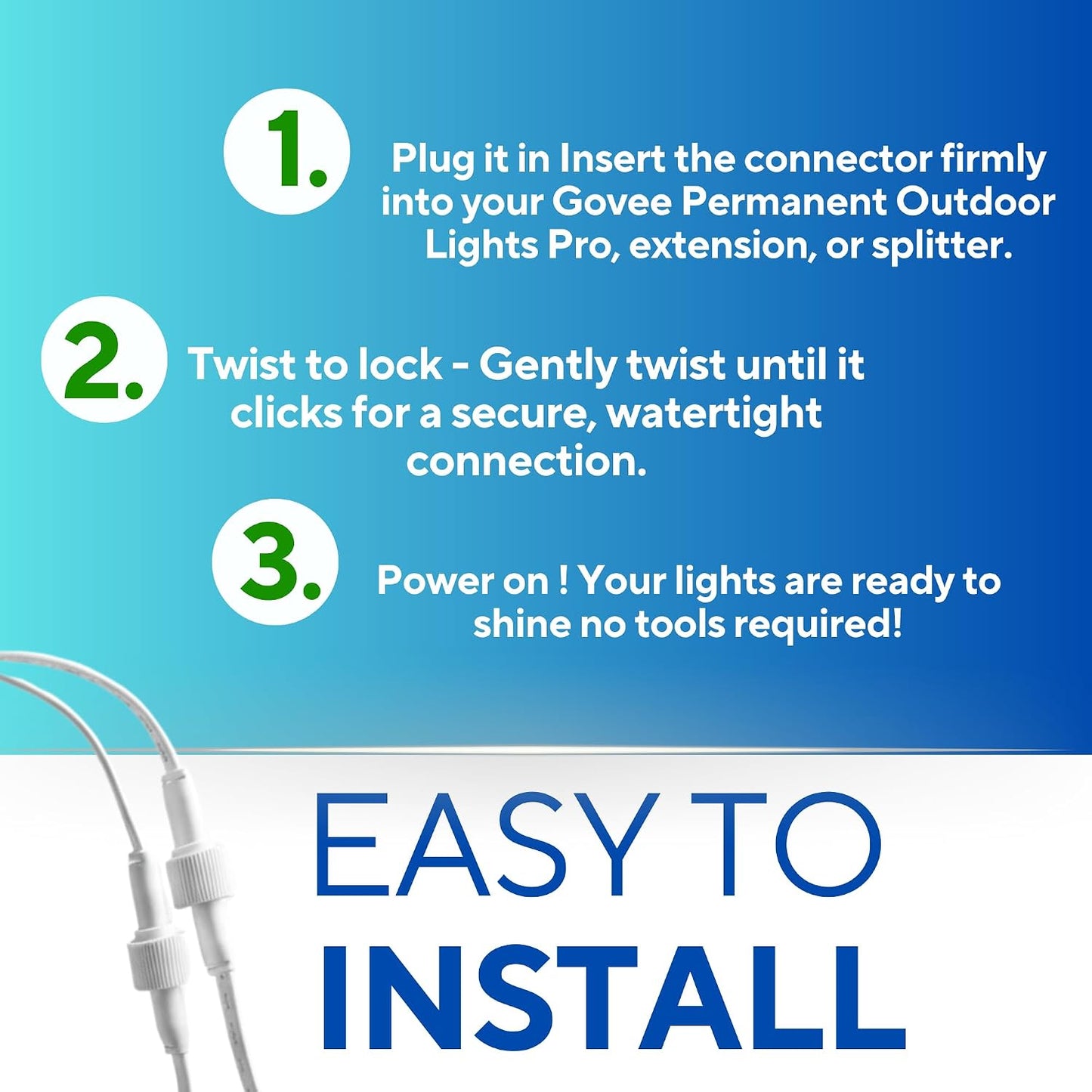 Y-Splitter for Govee Permanent Outdoor Lights (H705A, H705B, H705C)