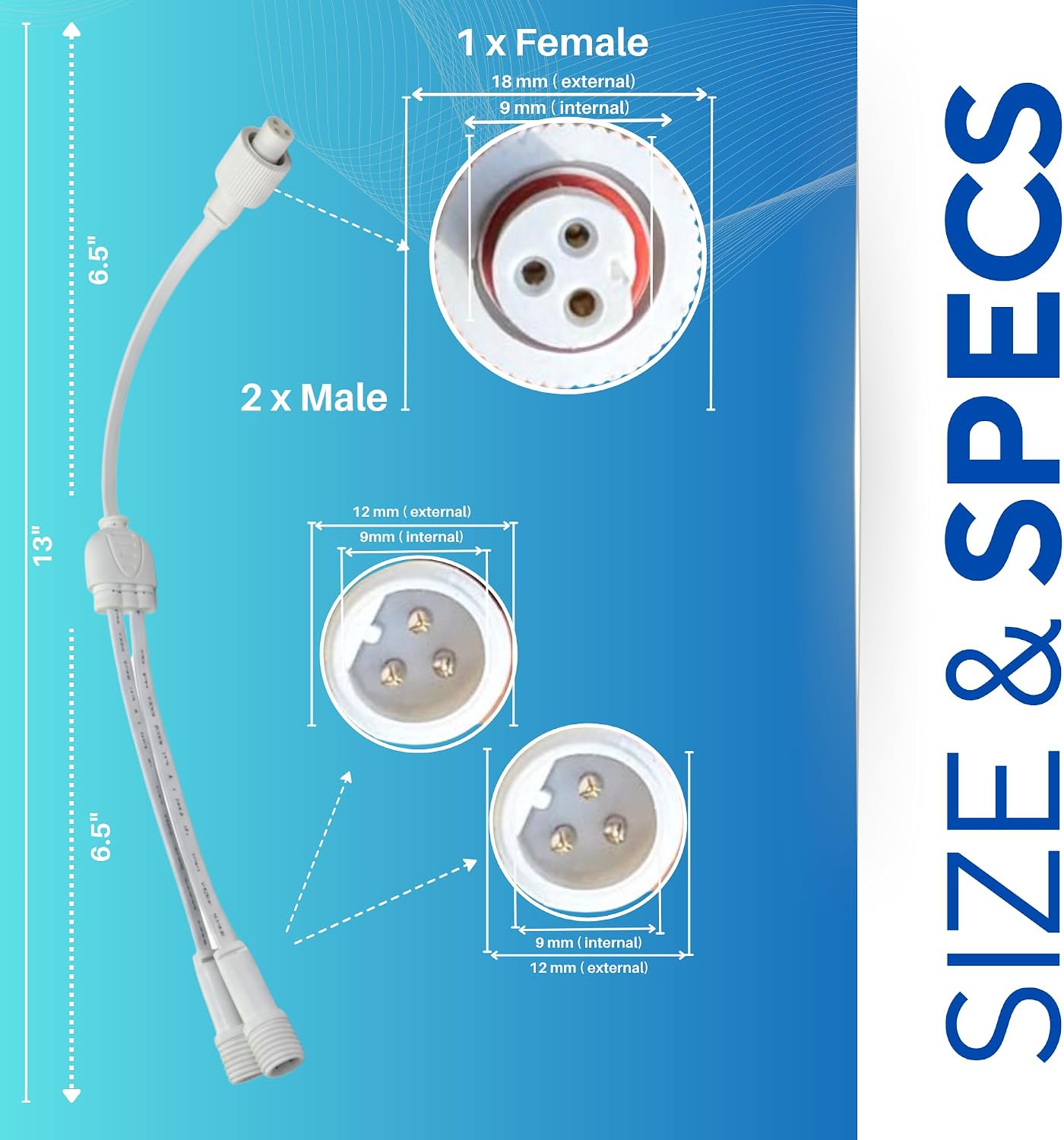 Y-Splitter for Govee Permanent Outdoor Lights (H705A, H705B, H705C)